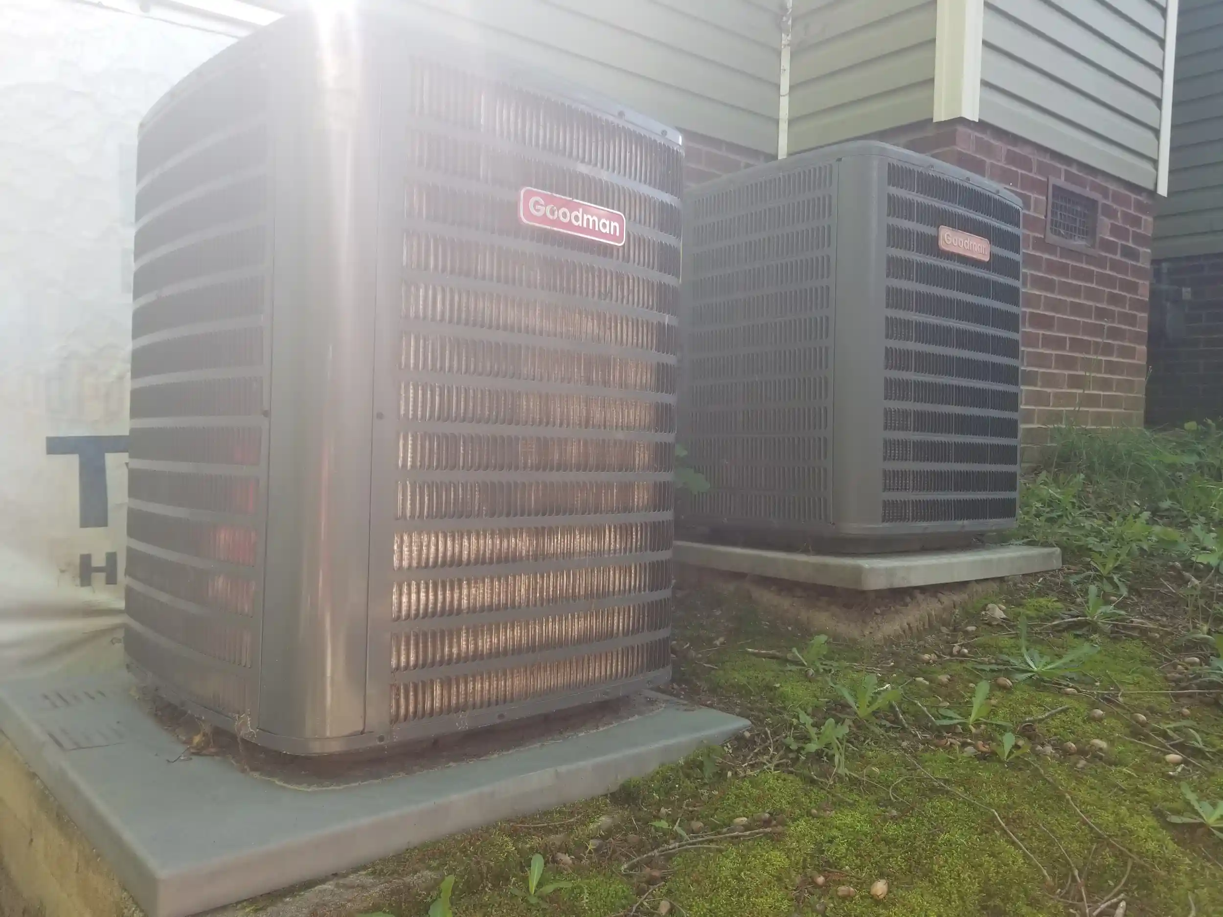 Two AC units at repair job in Euless, TX.